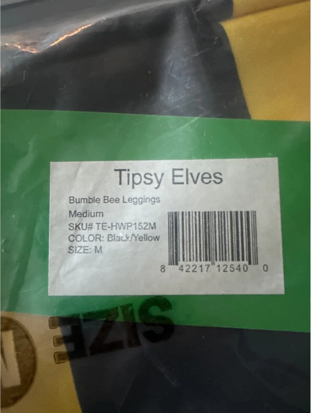 NWT Tipsy Elves Bumblebee Striped Halloween Leggings Size Medium - Picture 6 of 6